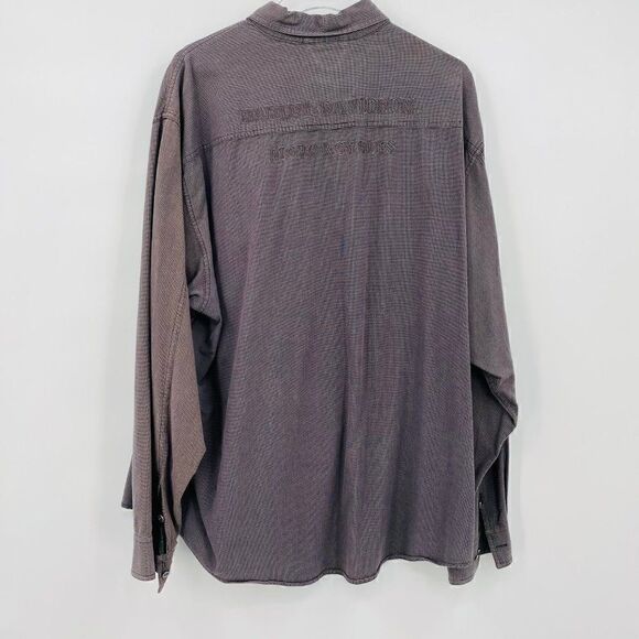 Harley Davidson Size XL Gray Long Sleeve Cotton Motorcycle Button Down Shirt - Picture 6 of 8